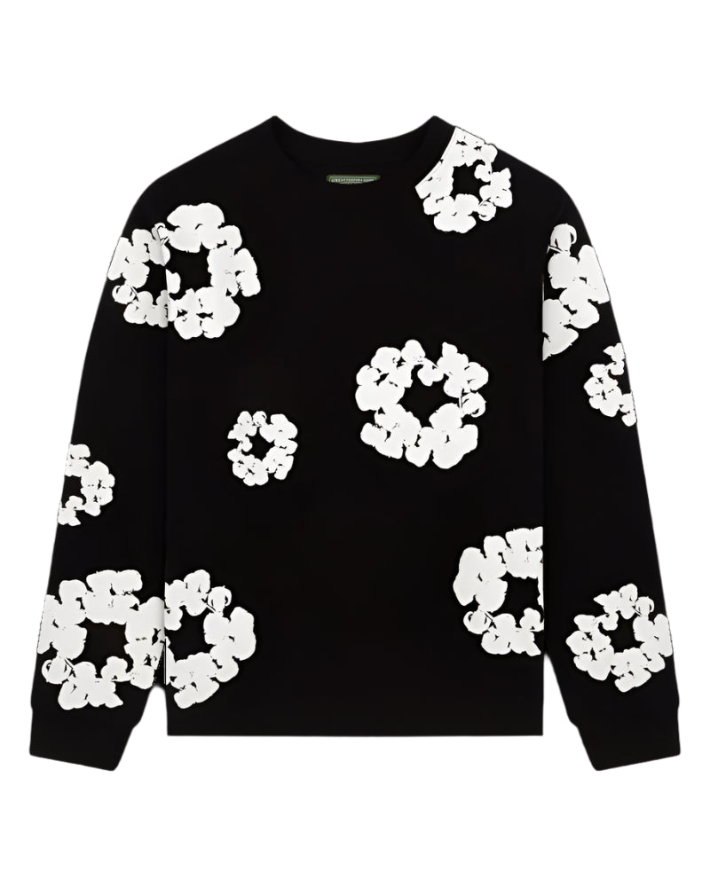 Denim Tears Long Sleeve Cotton Wreath Tee “Black”