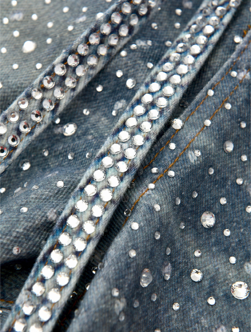 Calça Birth Of A Royal Child Washed 20k Swarovski Diamond “Denim”