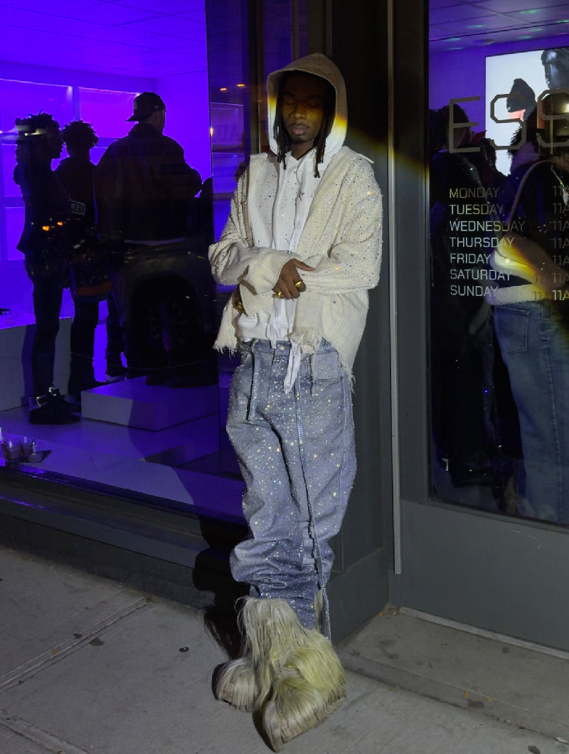 Calça Birth Of A Royal Child Washed 20k Swarovski Diamond “Denim”