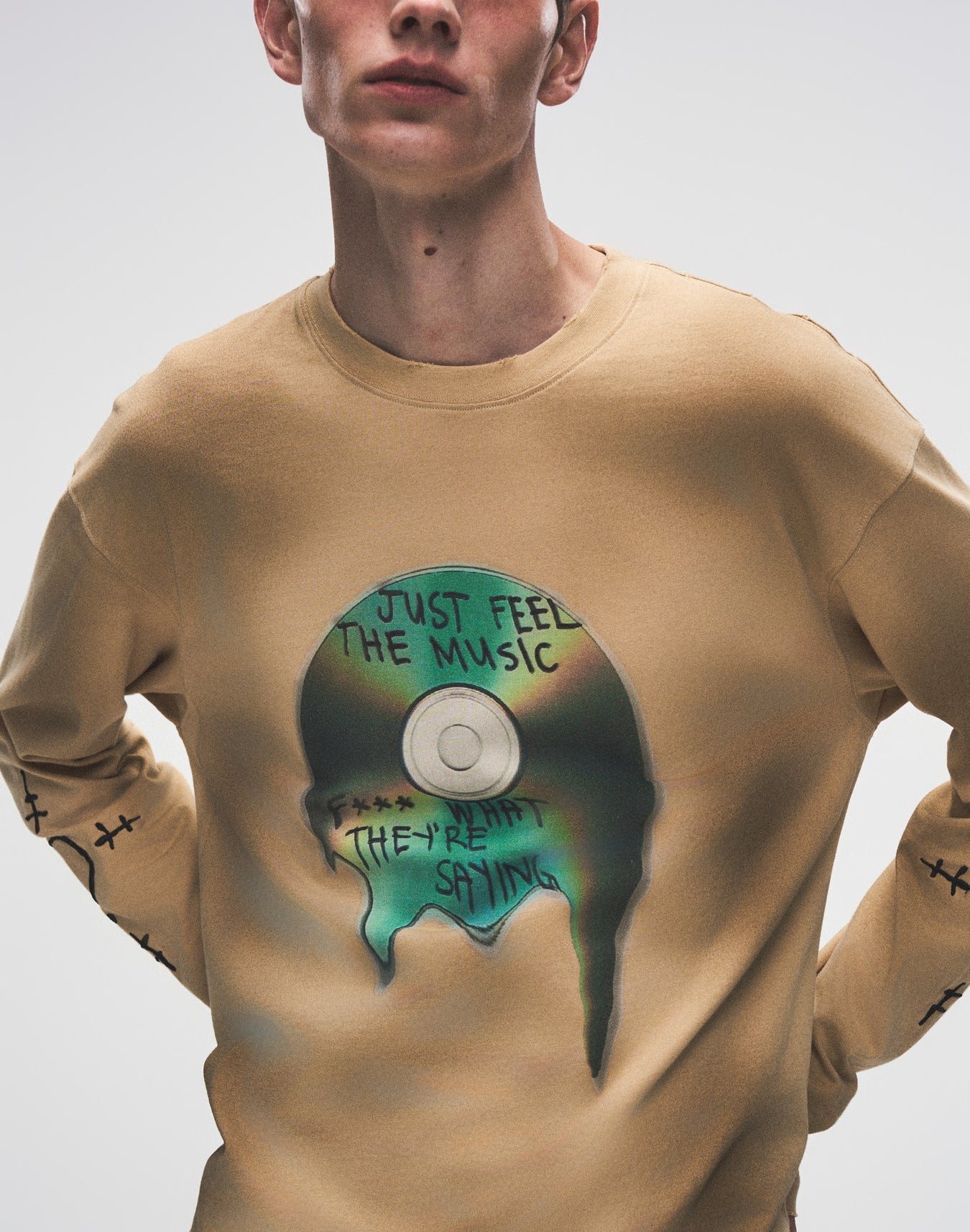 Birth of a Royal Child Distressed Long-sleeve Tee “Stained”