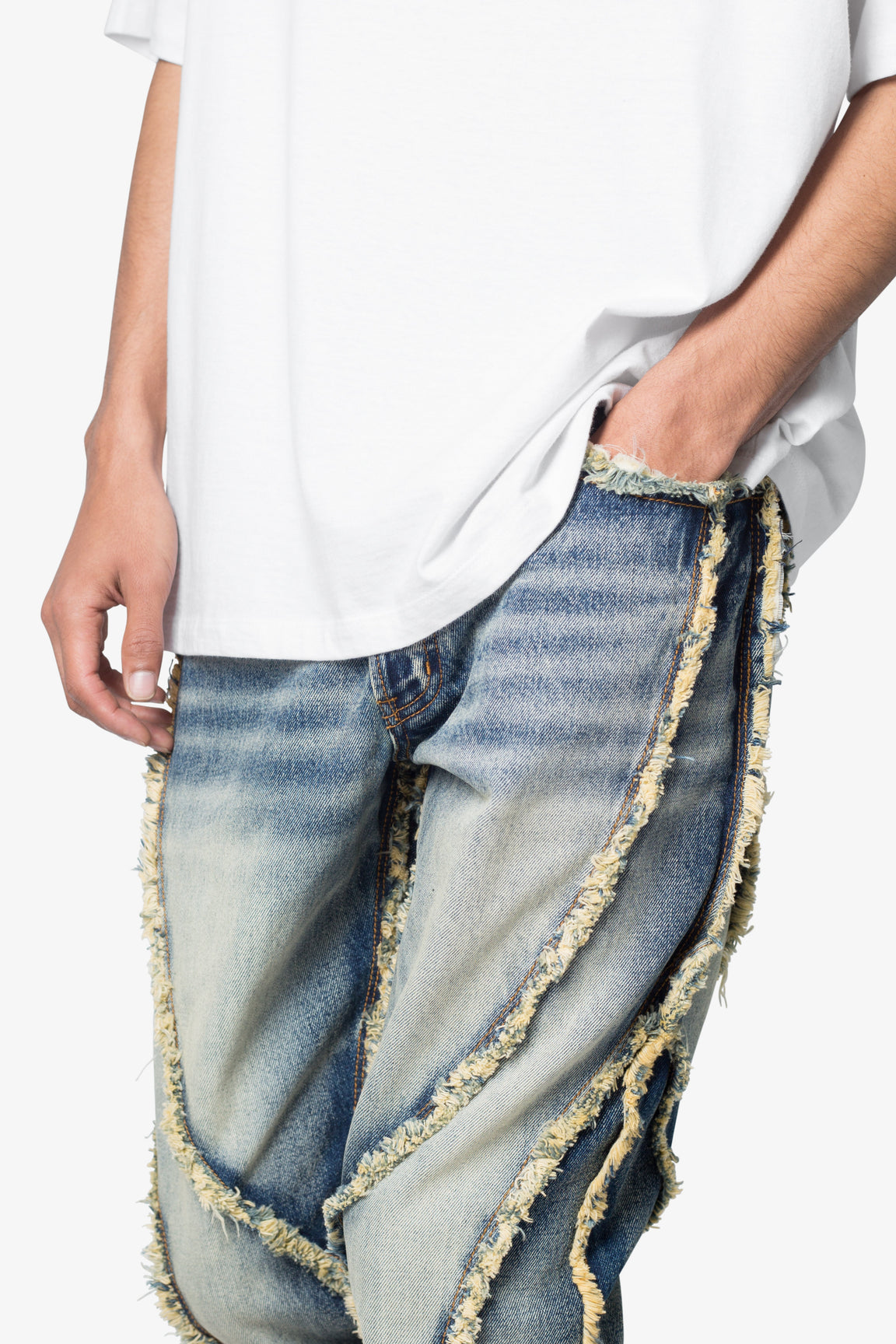 Calça Ethereal Flare Rip Denim “Medium Blue”