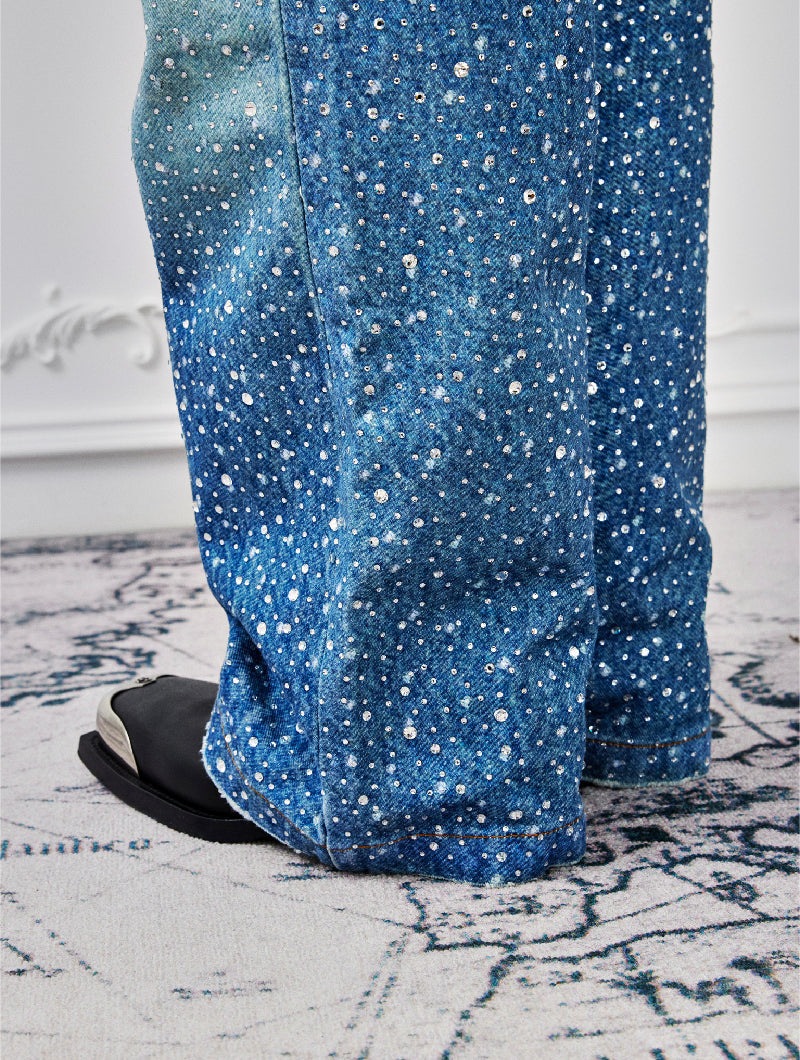 Calça Birth Of A Royal Child Washed 20k Swarovski Diamond “Denim”