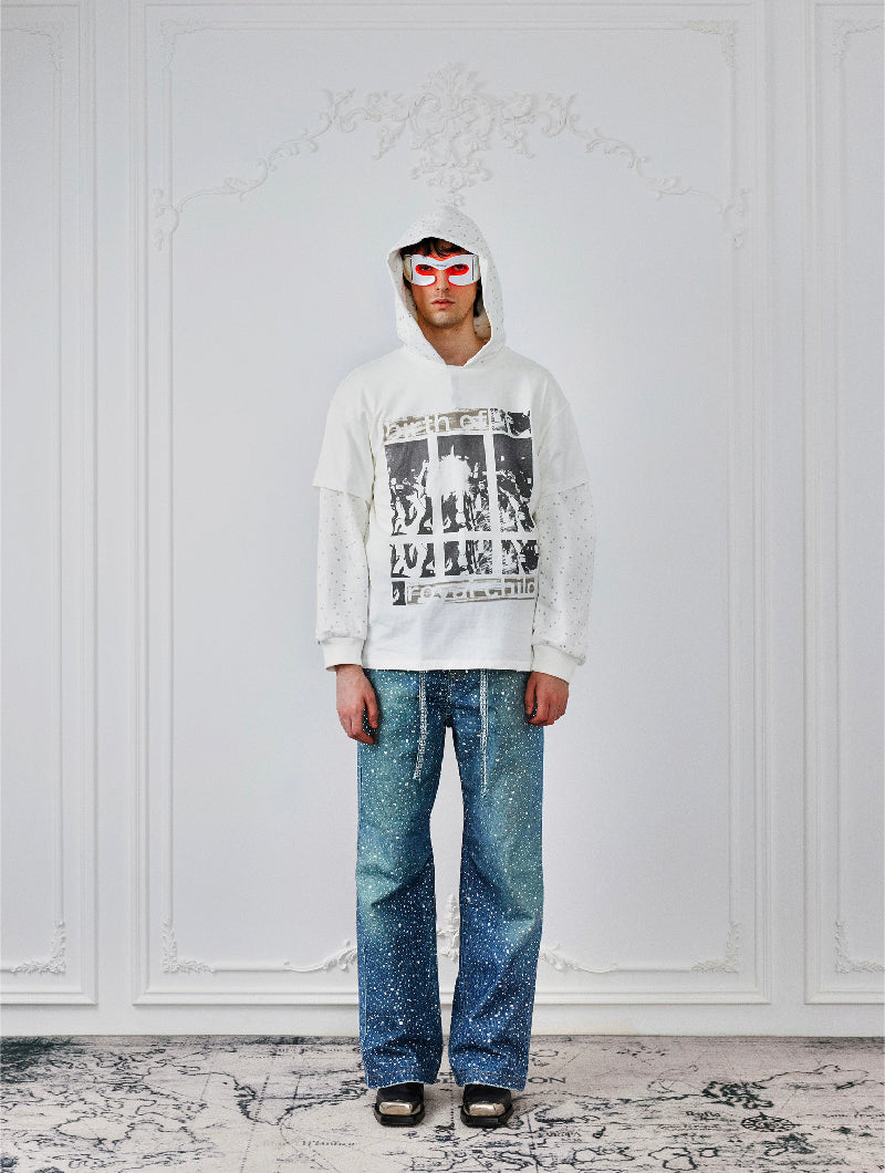 Calça Birth Of A Royal Child Washed 20k Swarovski Diamond “Denim”