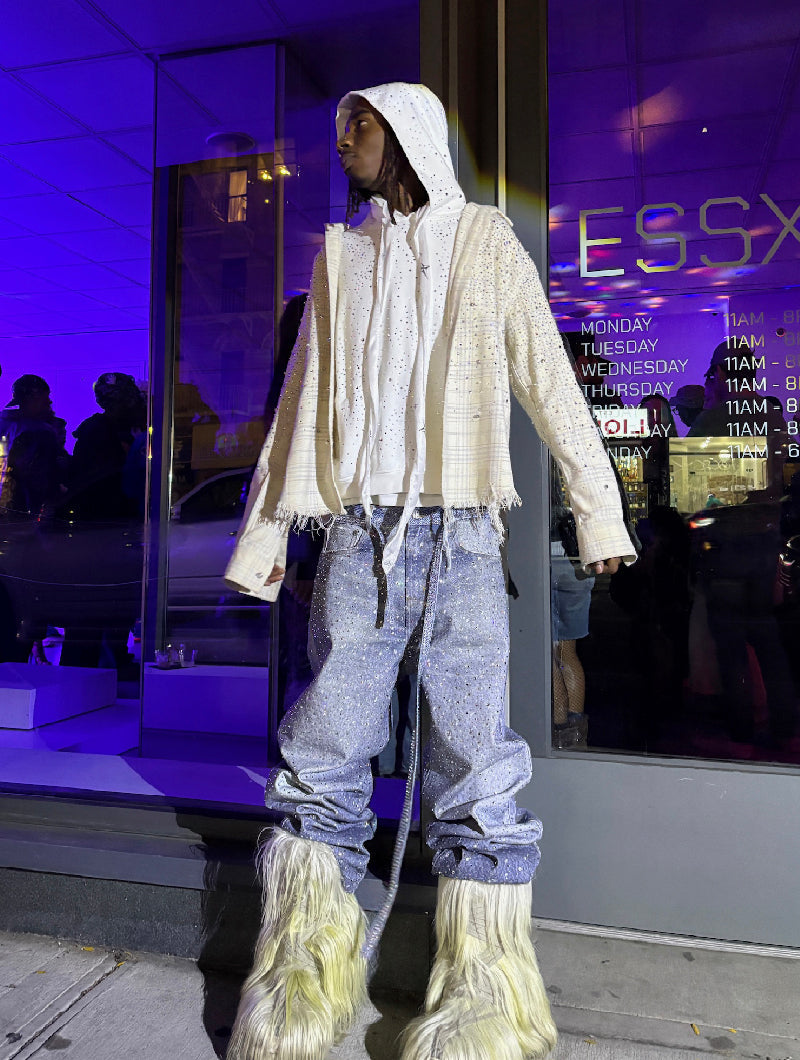 Calça Birth Of A Royal Child Washed 20k Swarovski Diamond “Denim”