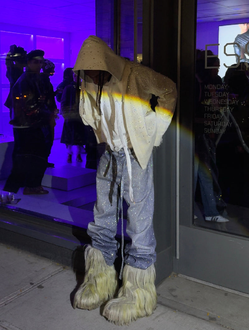 Calça Birth Of A Royal Child Washed 20k Swarovski Diamond “Denim”