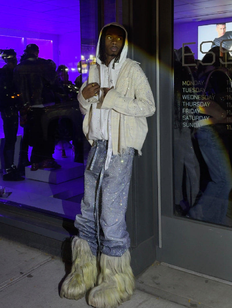 Calça Birth Of A Royal Child Washed 20k Swarovski Diamond “Denim”