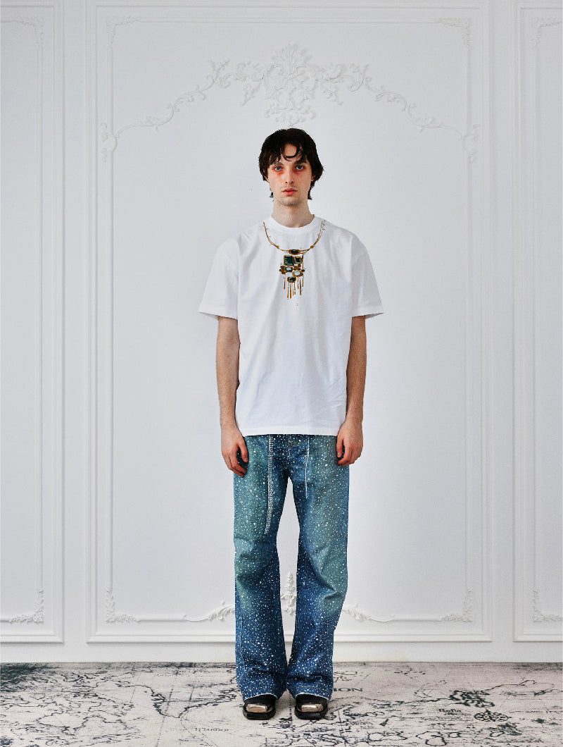 Calça Birth Of A Royal Child Washed 20k Swarovski Diamond “Denim”