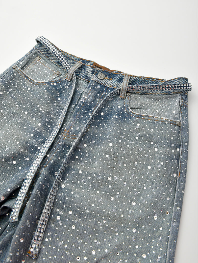 Calça Birth Of A Royal Child Washed 20k Swarovski Diamond “Denim”