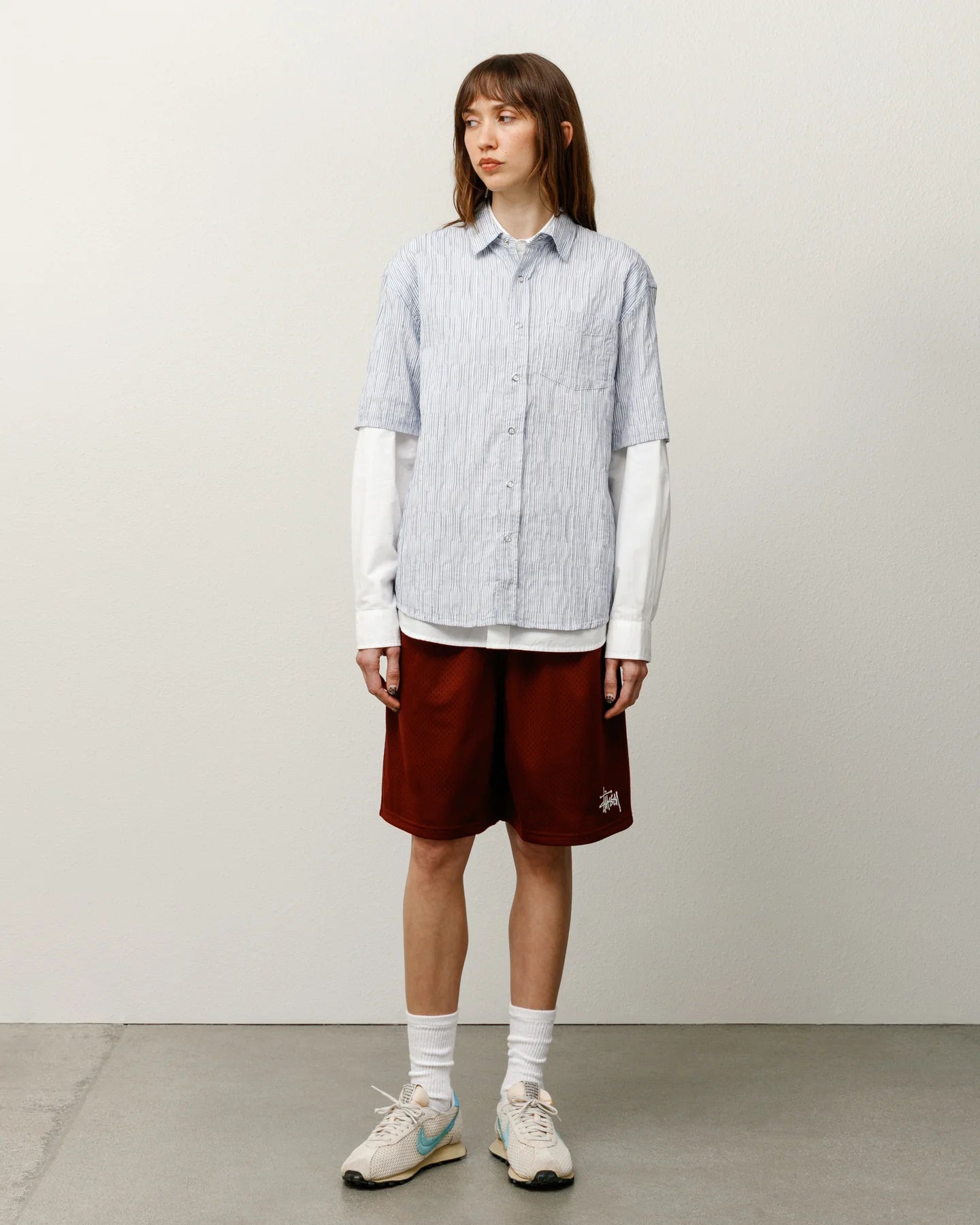 Stussy Basic Mesh Shorts “Dark Red”