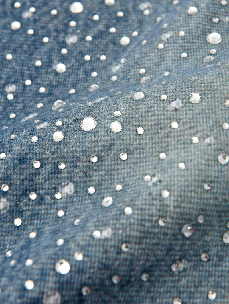 Calça Birth Of A Royal Child Washed 20k Swarovski Diamond “Denim”