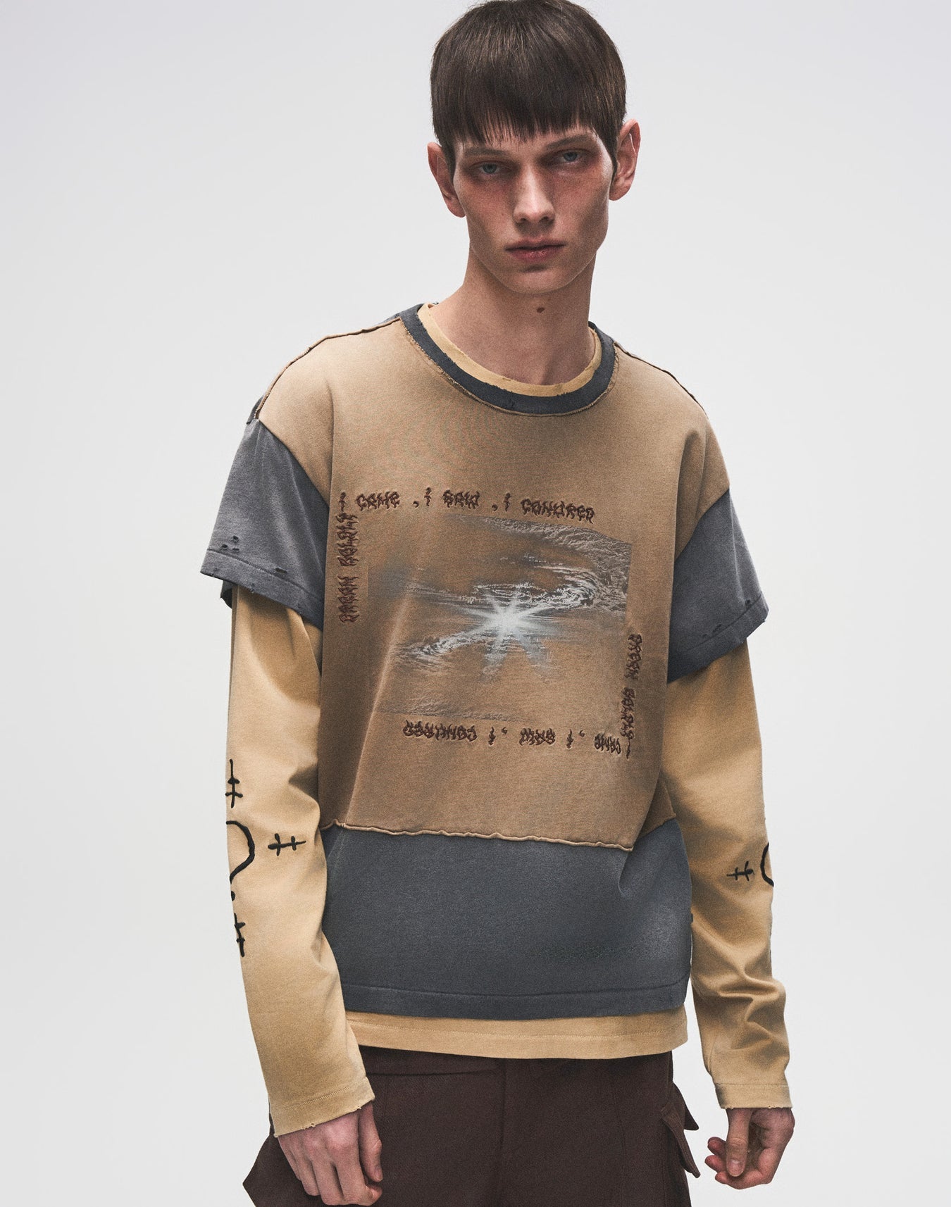 Birth of a Royal Child Distressed Long-sleeve Tee “Stained”