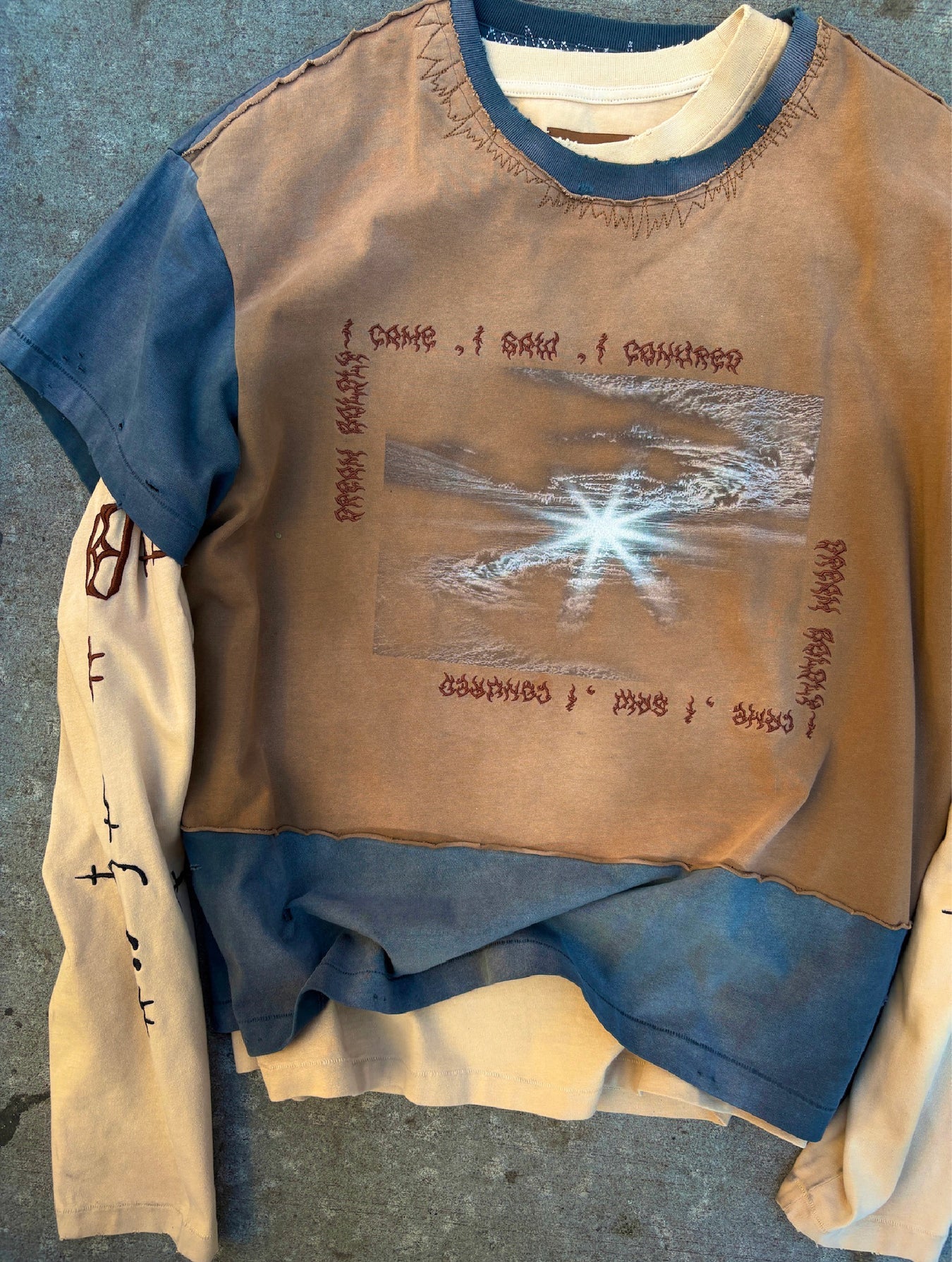 Birth of a Royal Child Distressed Long-sleeve Tee “Stained”
