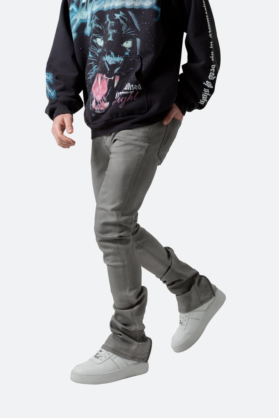 Calça Convertible Skinny Denim “Grey”
