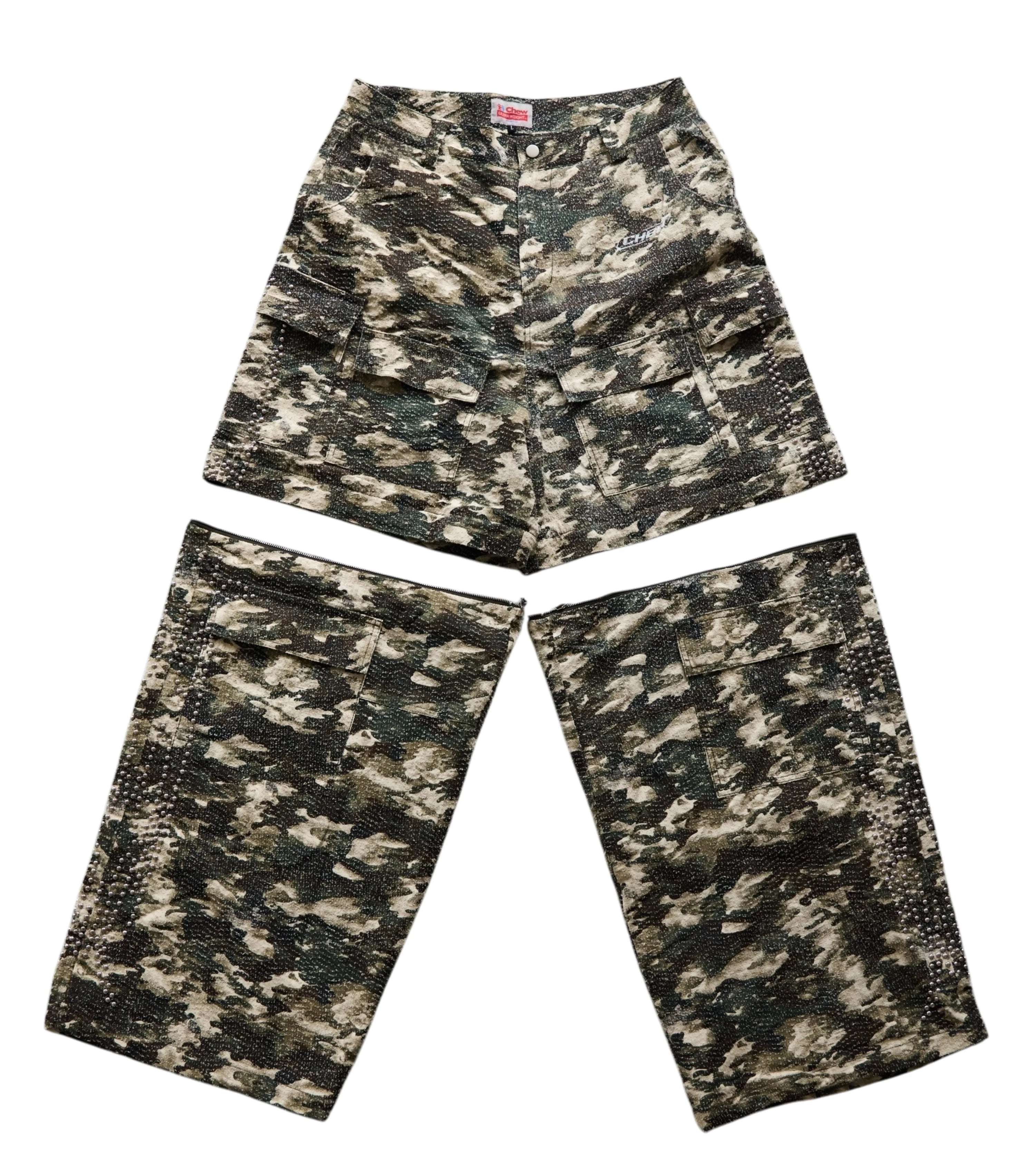 Chew Forever Studded “Convertible Camo” Pants
