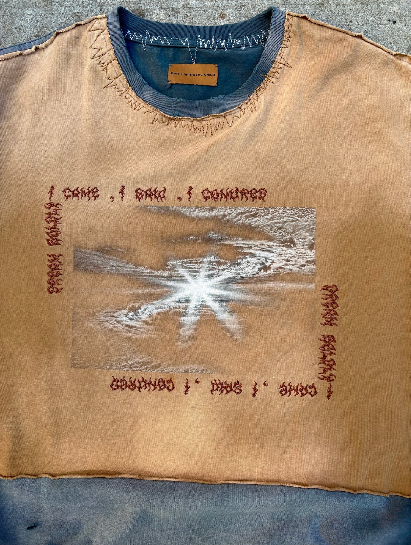 Birth of a Royal Child Distressed Long-sleeve Tee “Stained”