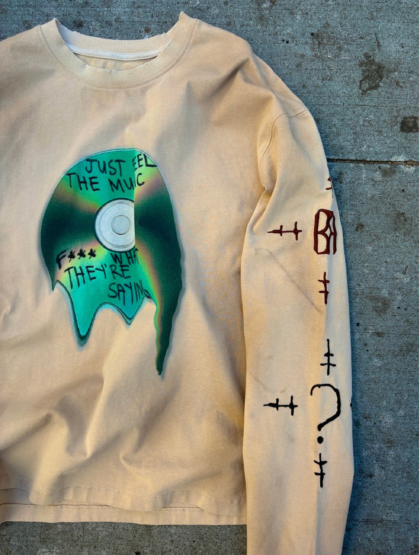 Birth of a Royal Child Distressed Long-sleeve Tee “Stained”