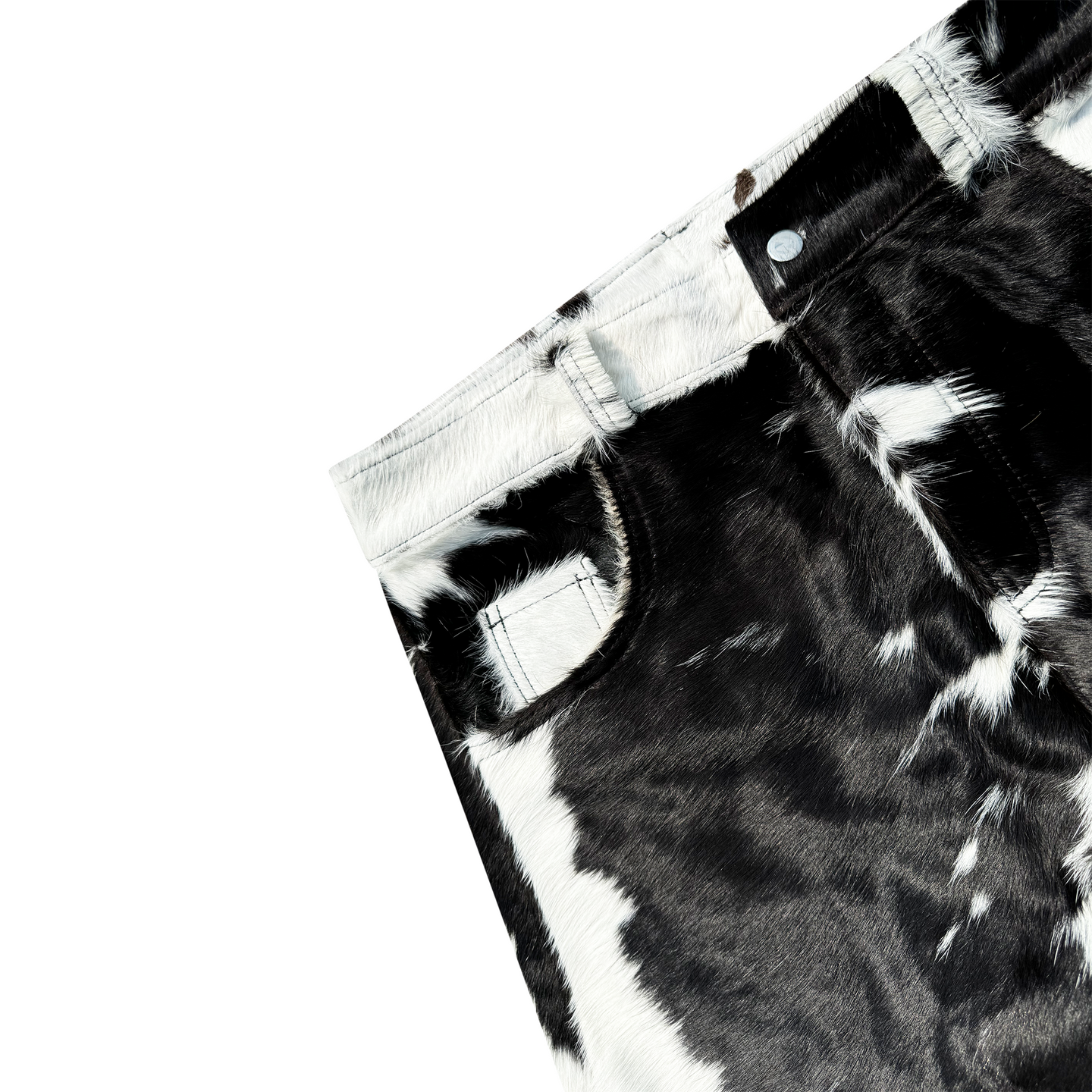 Short Flared Cowhide “Black/White”