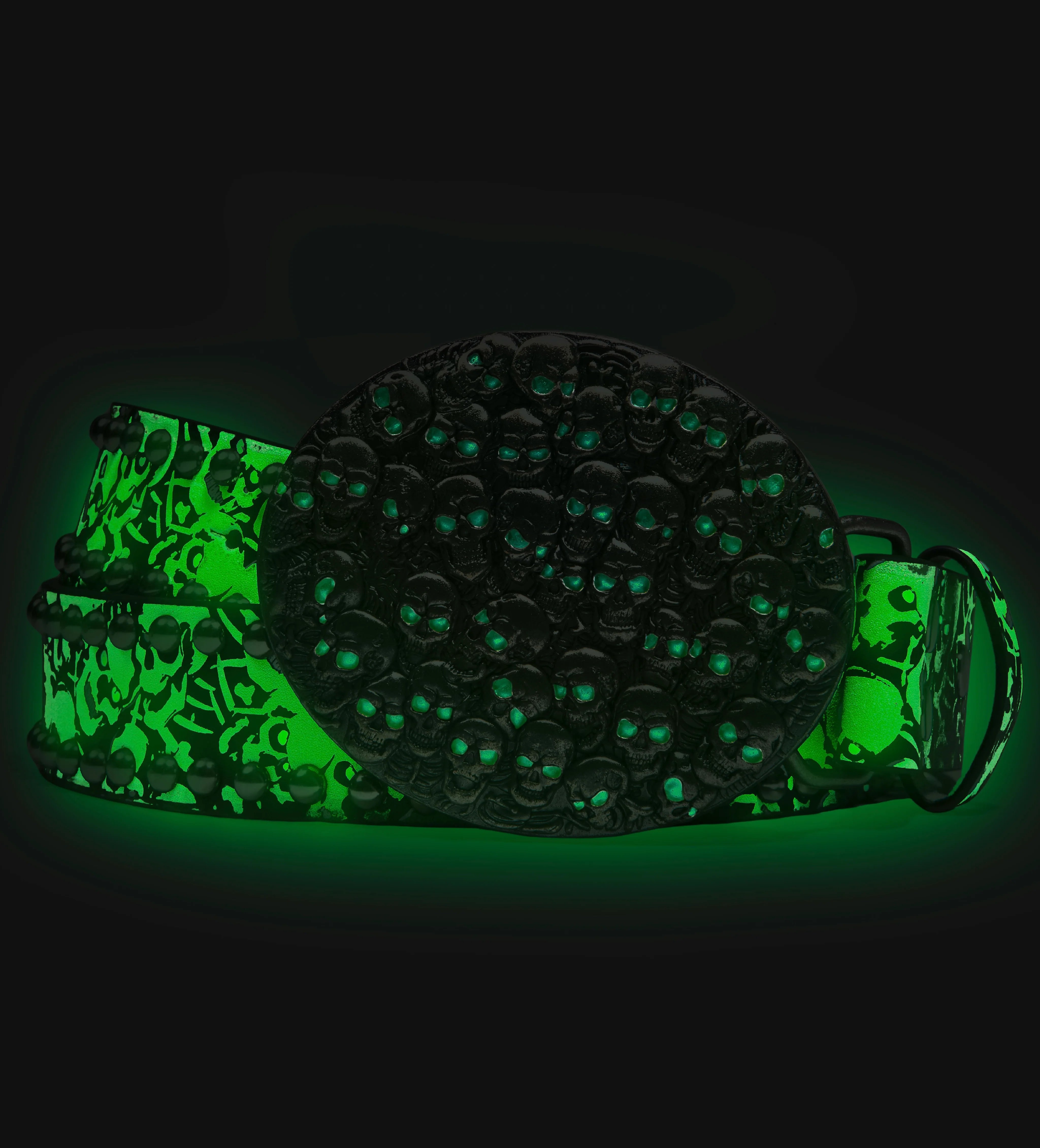Stolen Arts Skullpile Belt “Green Glow”