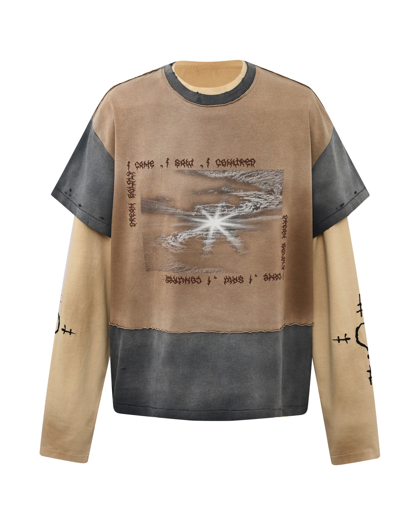 Birth of a Royal Child Distressed Long-sleeve Tee “Stained”