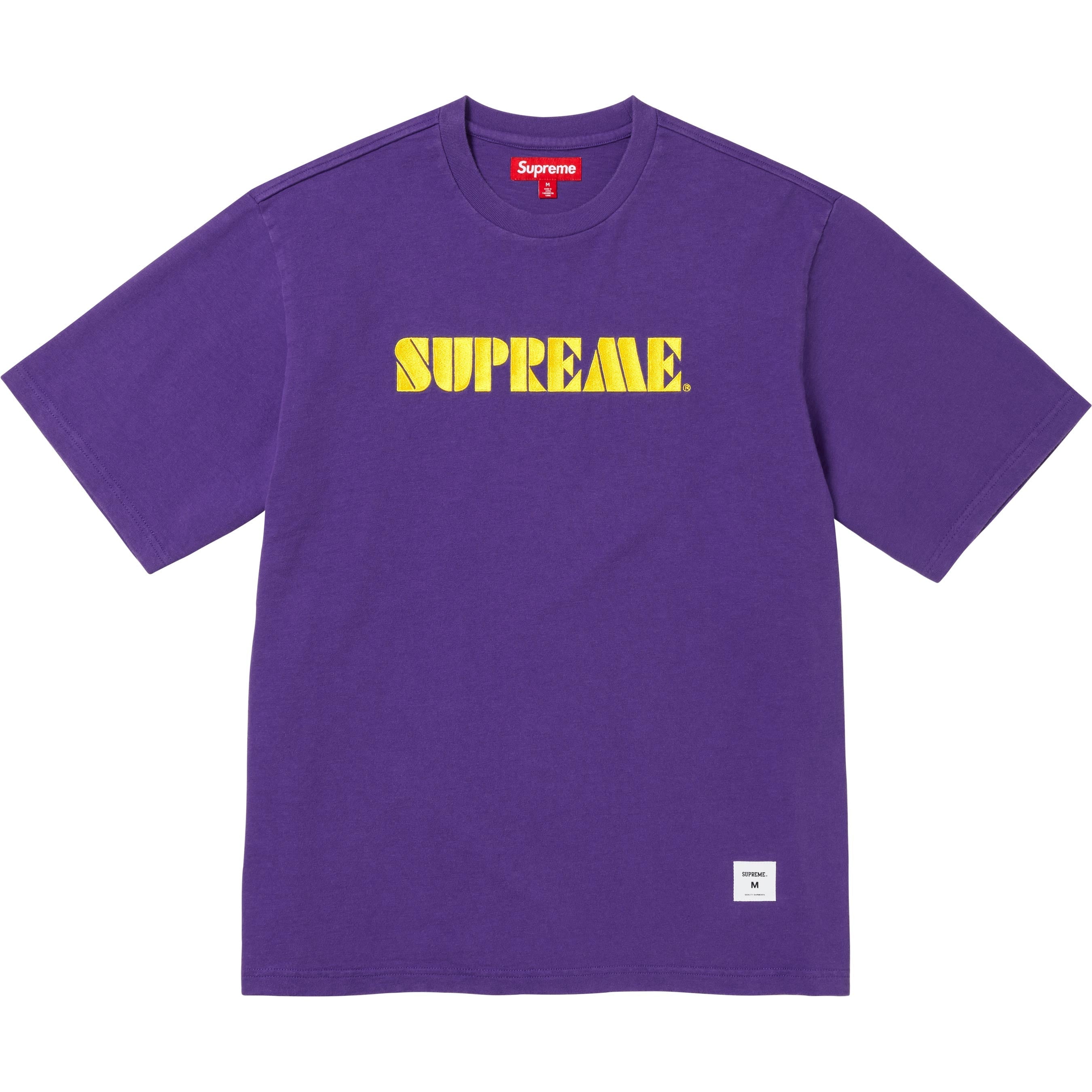 Supreme Stencil Embroidered S/S “Purple”
