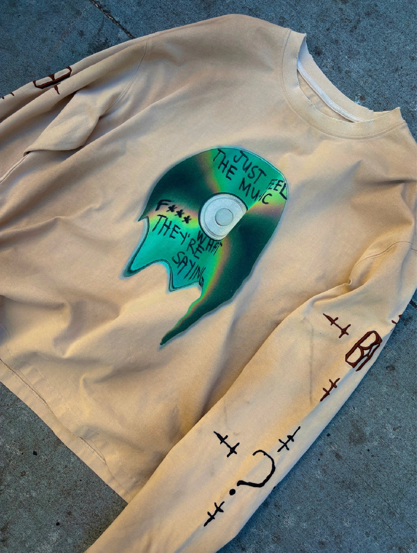Birth of a Royal Child Distressed Long-sleeve Tee “Stained”