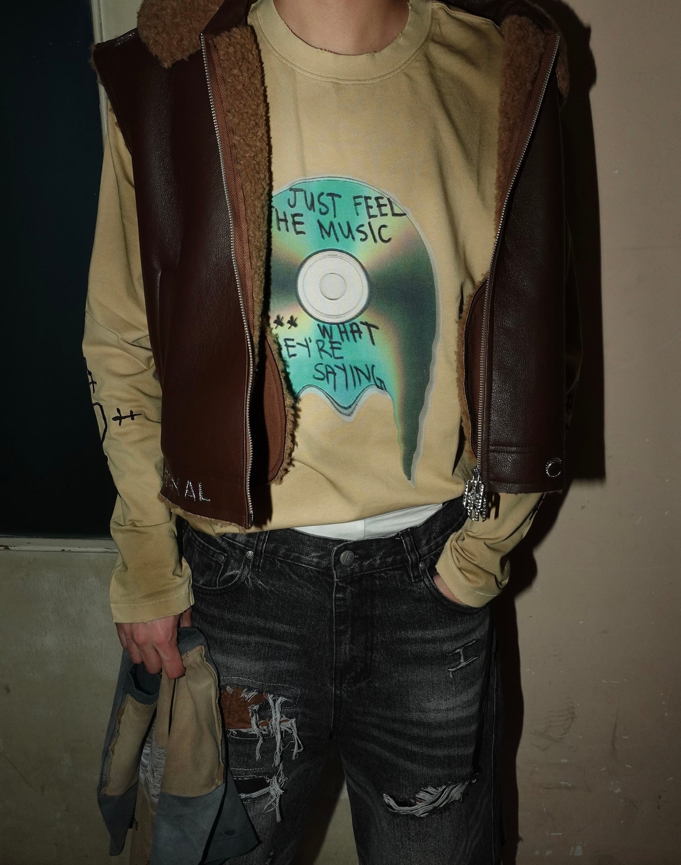 Birth of a Royal Child Distressed Long-sleeve Tee “Stained”