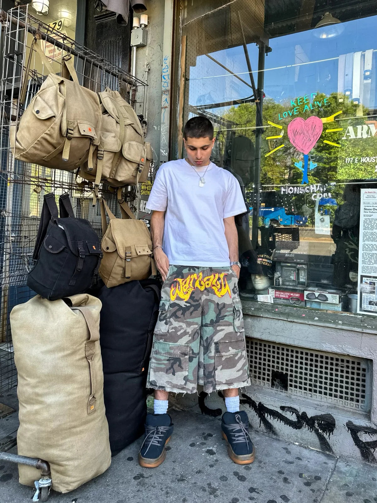 Bravest Camo Cargo Shorts “War Baby”