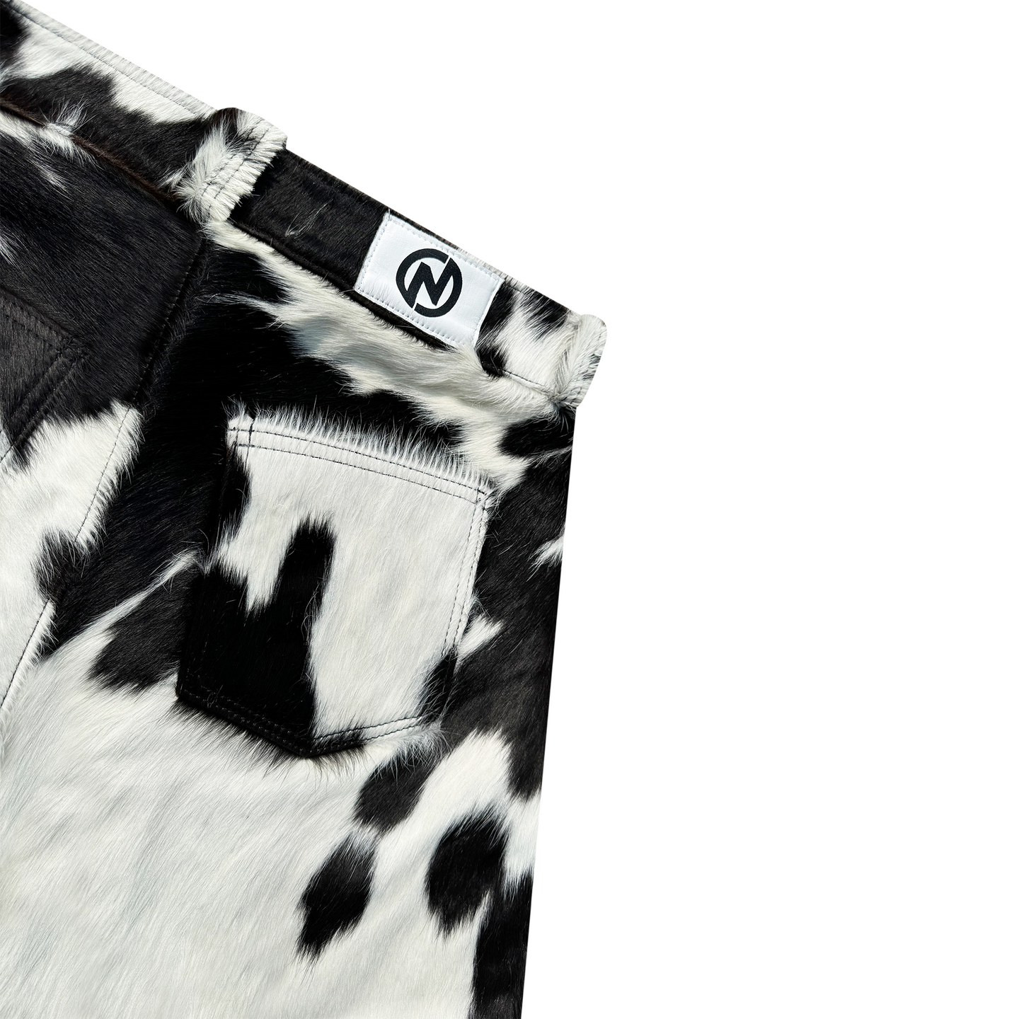 Short Flared Cowhide “Black/White”