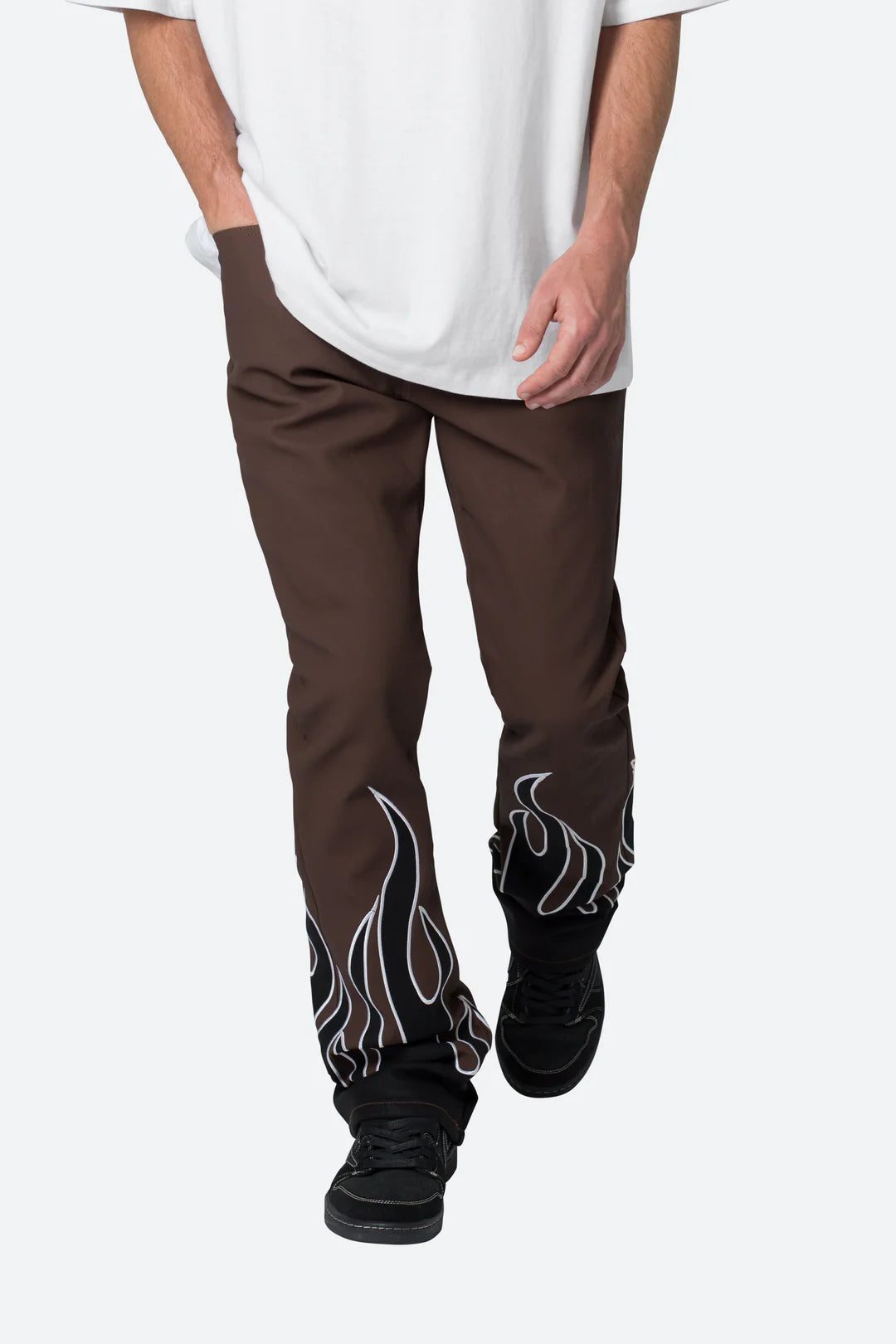 Calça Leather Flare Flame “Brown”