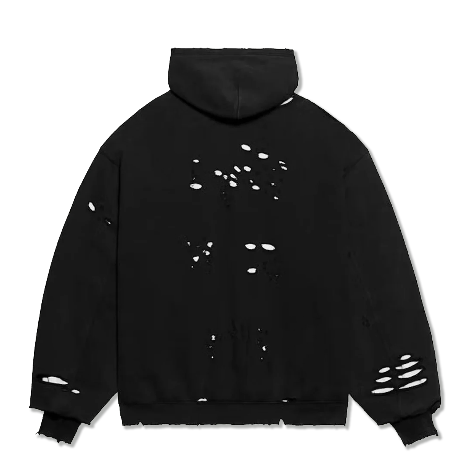 Caps Destroyed Hoodie “Black/White”