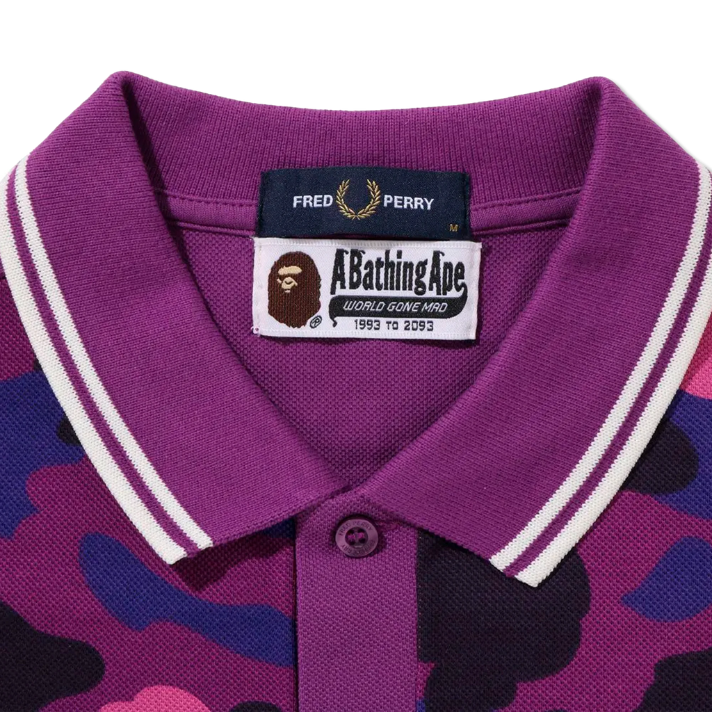 BAPE® x Fred Perry Color Camo Polo “Purple”