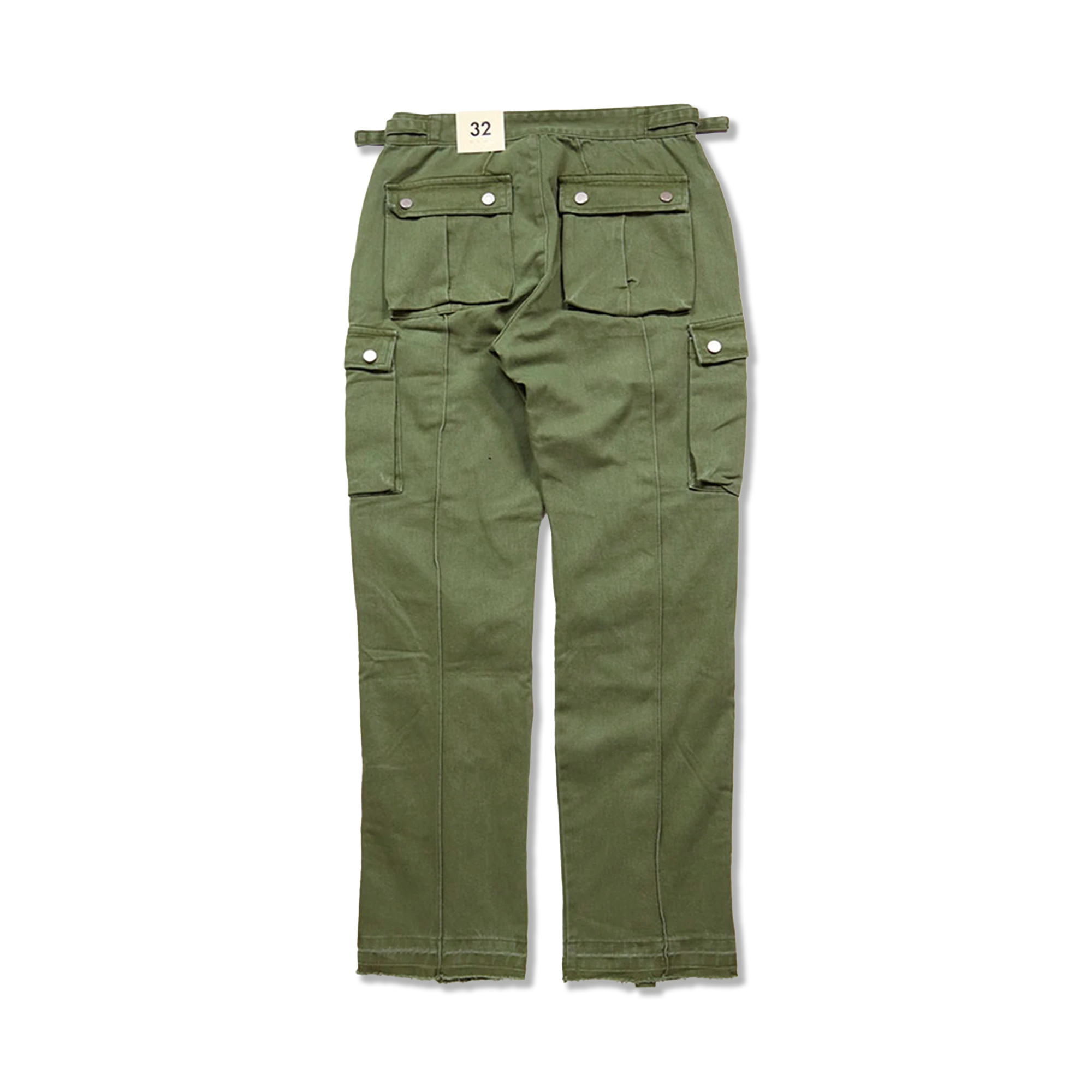 Front Zip Flare Cargo “Olive”