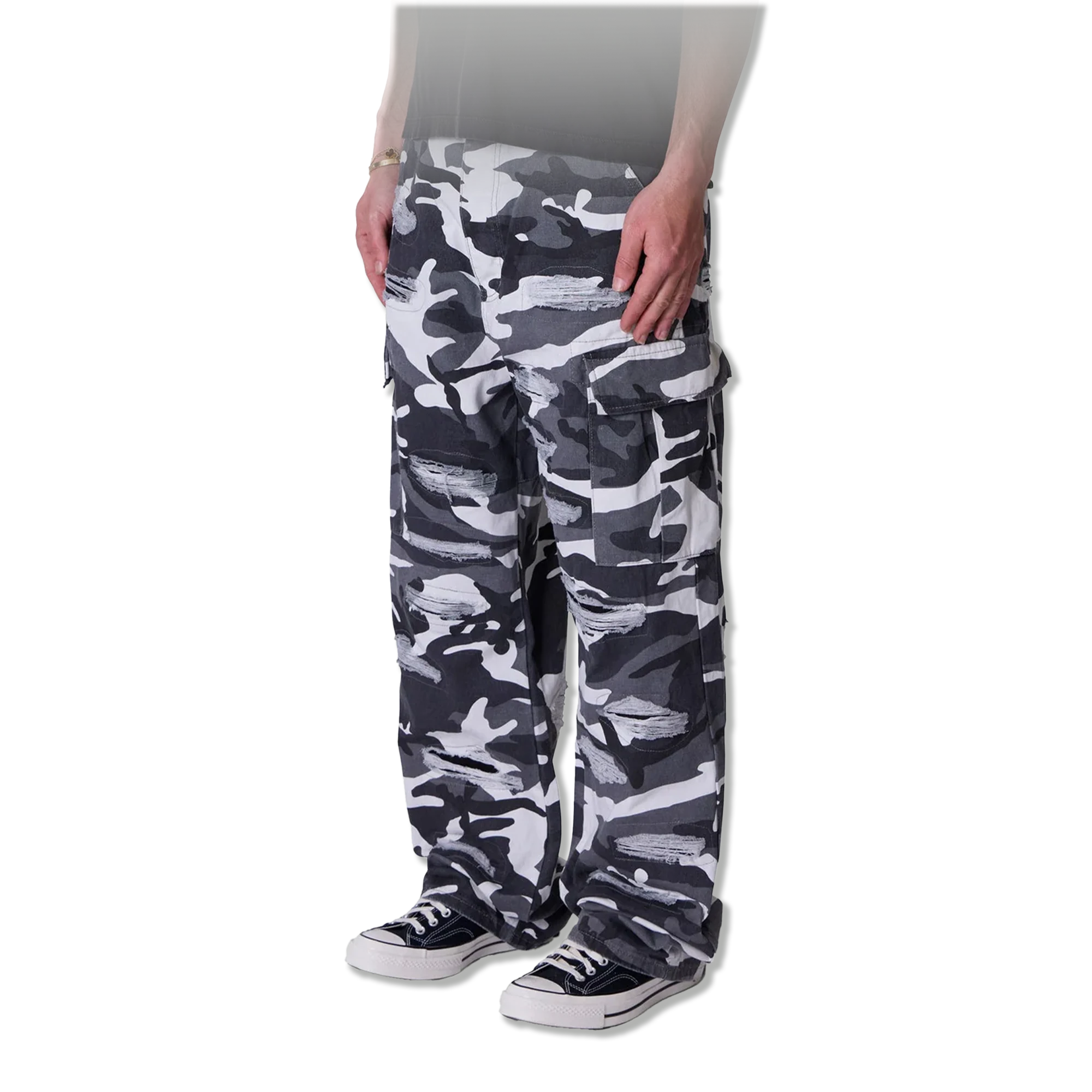 Ultra Baggy Cargo "White Camo"