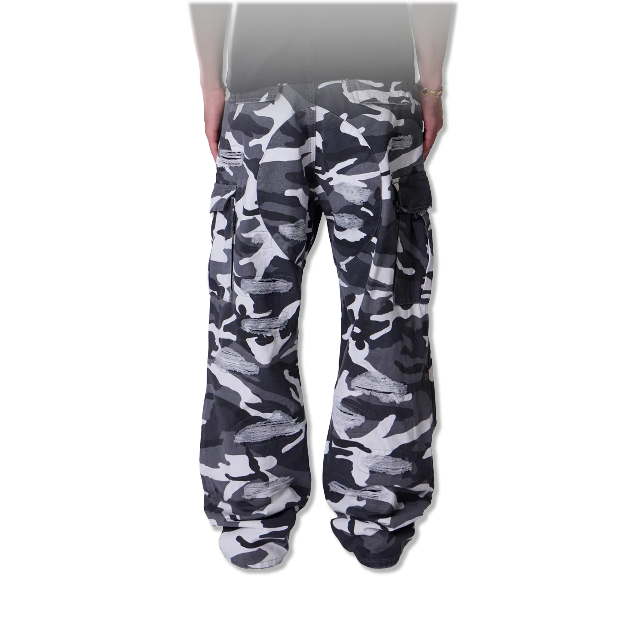 Ultra Baggy Cargo "White Camo"