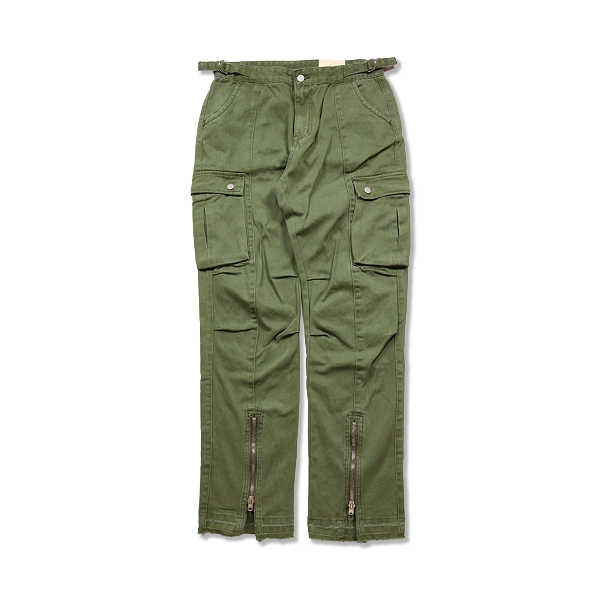 Front Zip Flare Cargo “Olive”