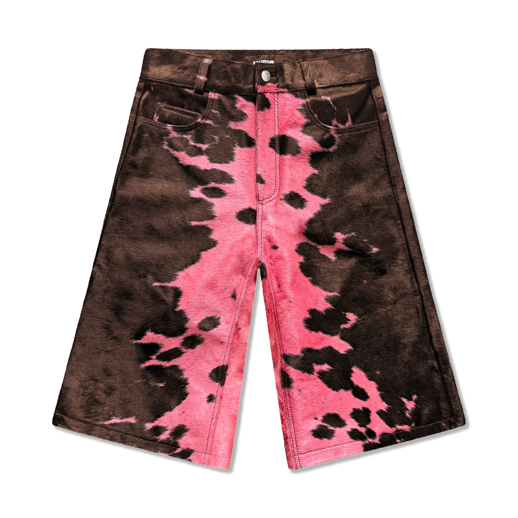 Flared Cowhide Shorts “Pink”