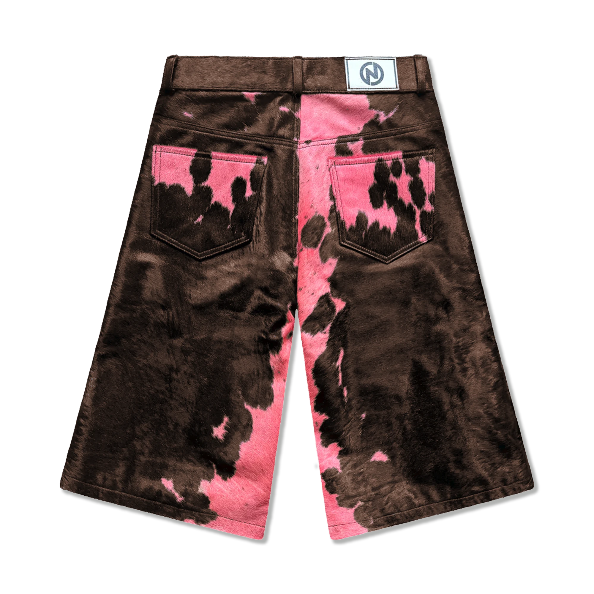 Flared Cowhide Shorts “Pink”