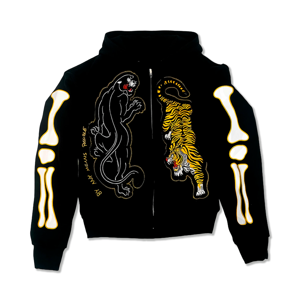 Ying Yang Bone Hoodie "Black"