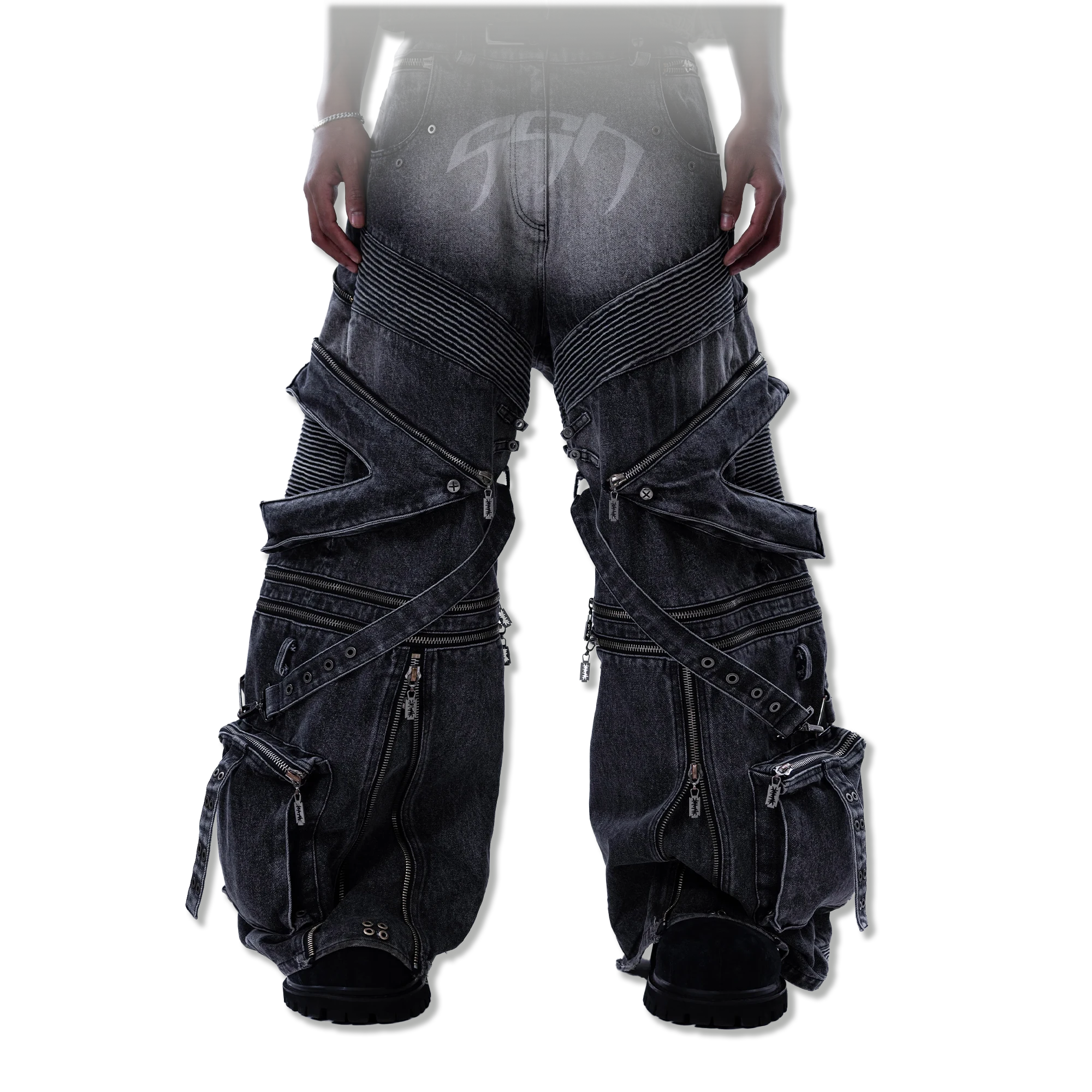 Night Heavy-Duty Denim Pants “Washed Black”