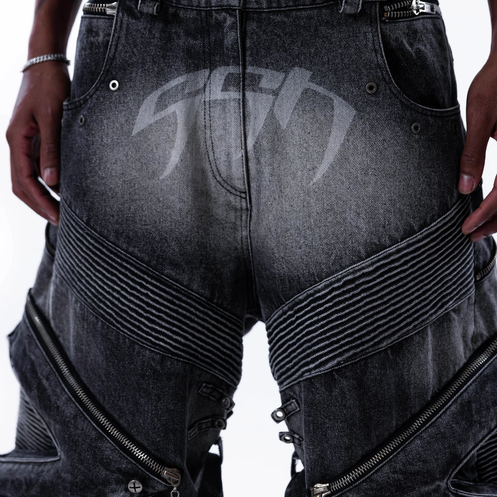 Night Heavy-Duty Denim Pants “Washed Black”