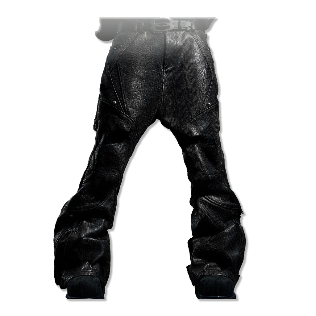 Snake Skin Denim Distressed "Black"