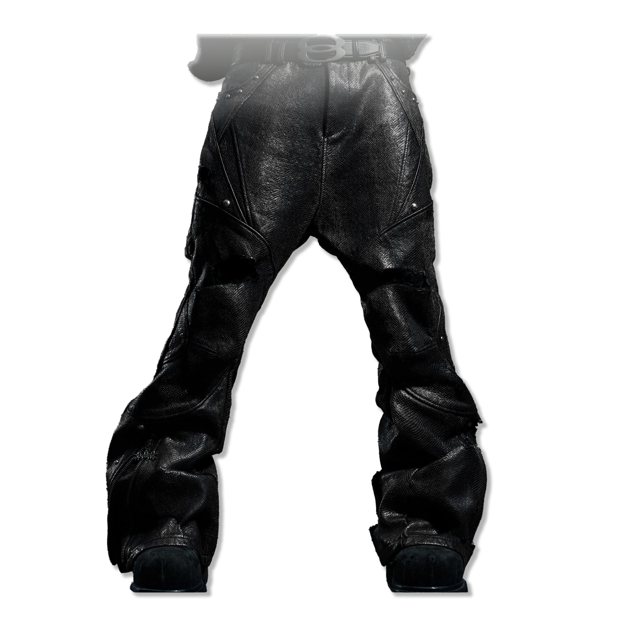 Snake Skin Denim Distressed "Black"