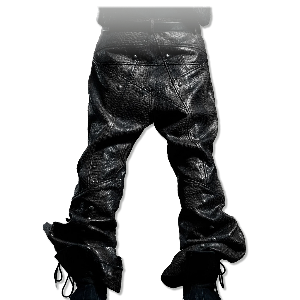 Snake Skin Denim Distressed "Black"