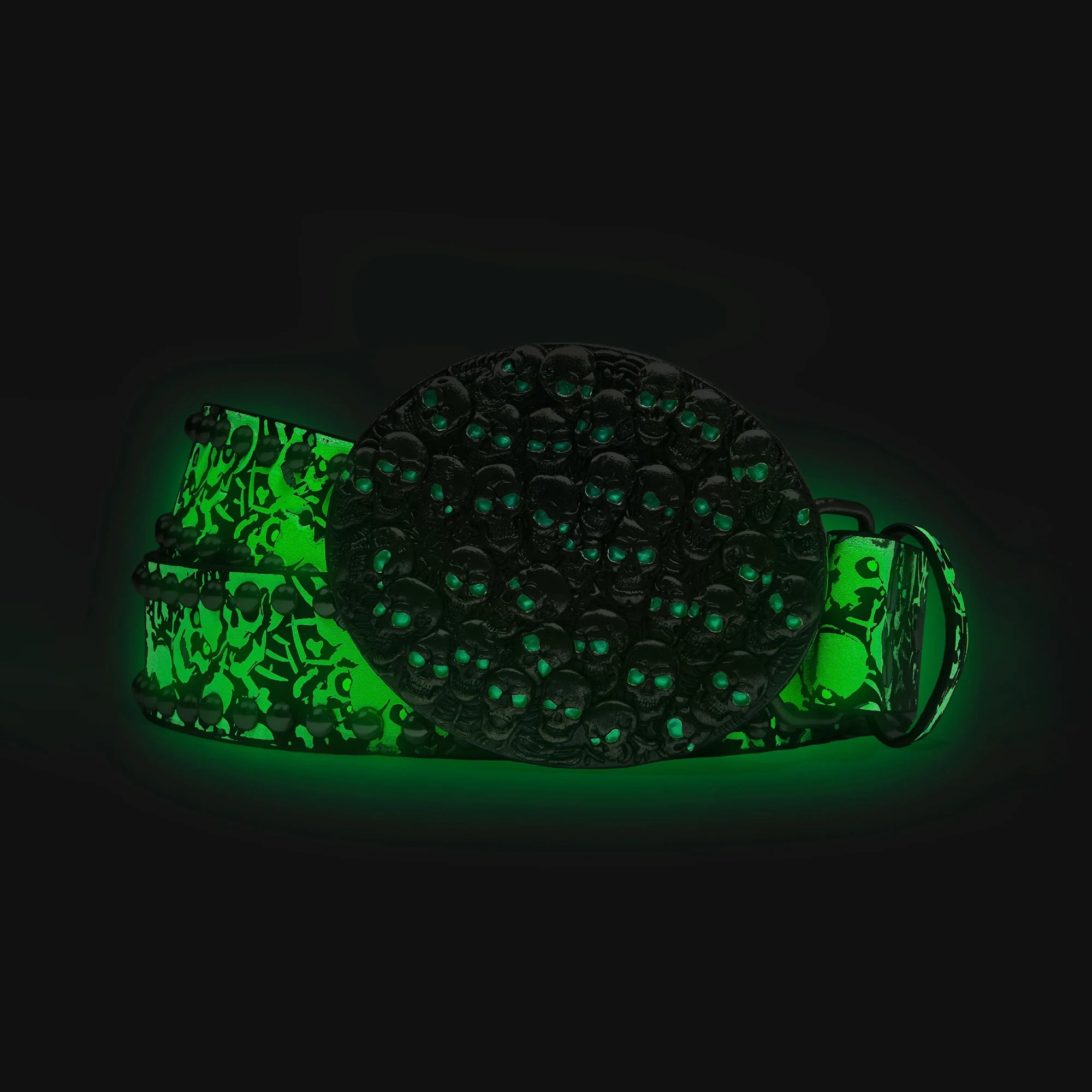Skullpile Belt “Green Glow”