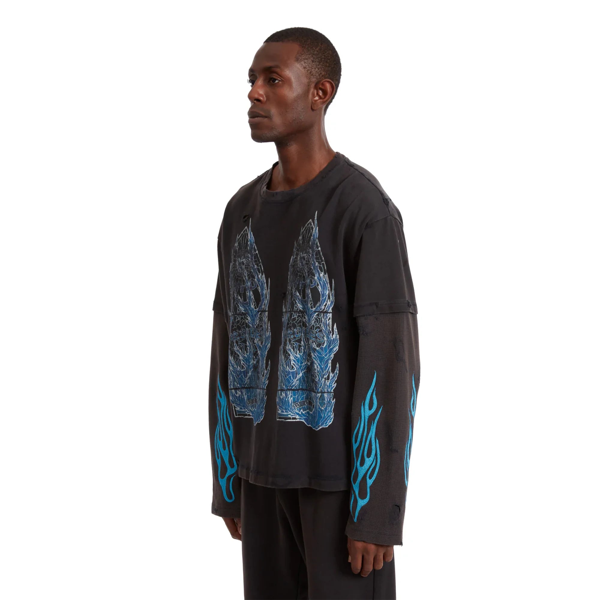 Flame Glass Double Jersey "Black"