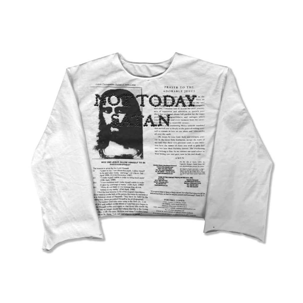 Not Today Satan Flared Longsleeve "White"